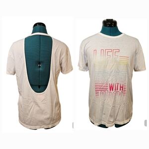 Juicy Couture white knit low back graphic t-shirt size XS US